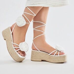 Fashion Nova Rosette Espadrille Wedges